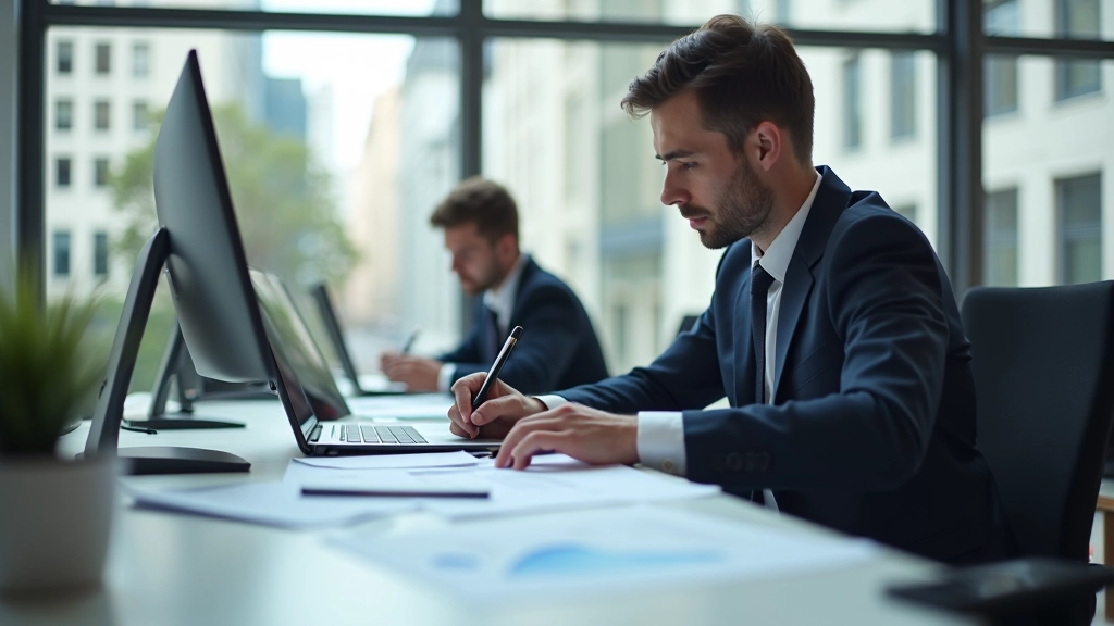 Moderní kancelář se specialisty na ekonomickou analýzu pracujícími na HDP datech